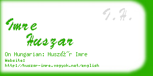 imre huszar business card